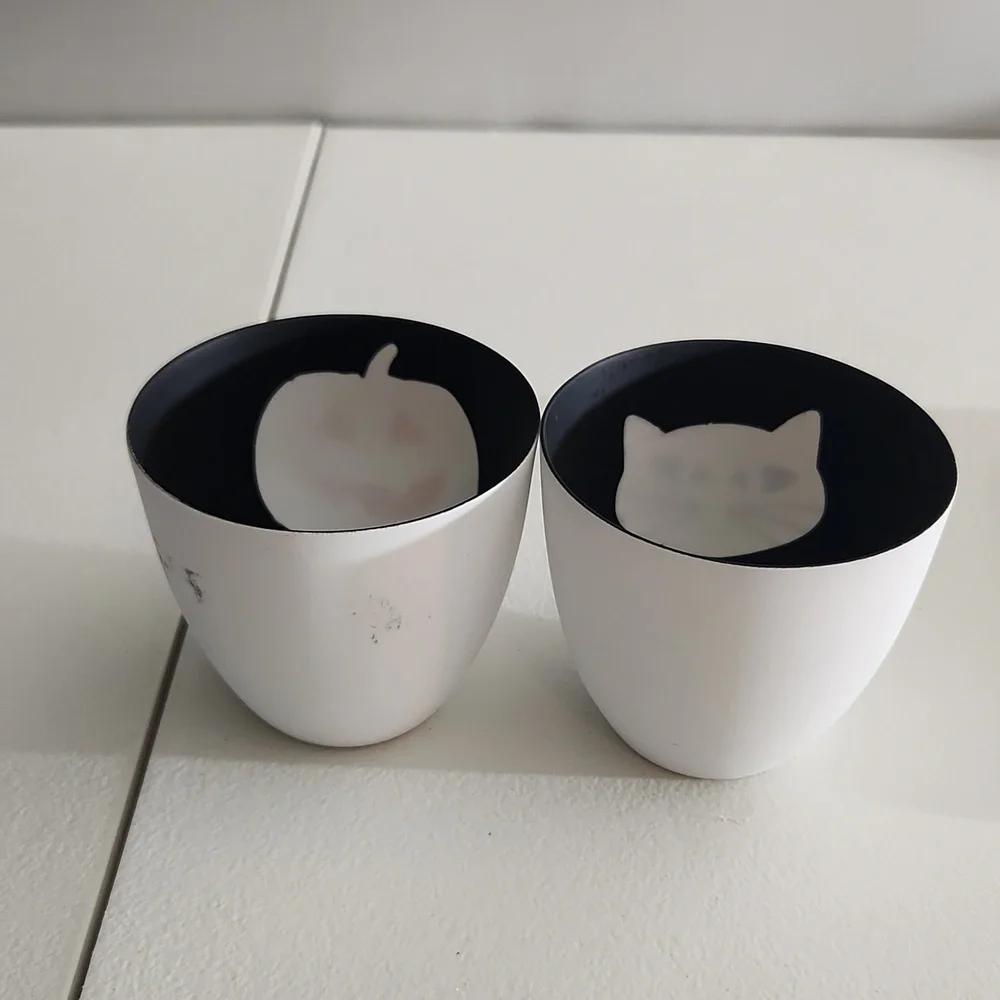 Partylite shadow cat cup and pumpkin tealight cup see pics one has marks - Picture 4 of 6
